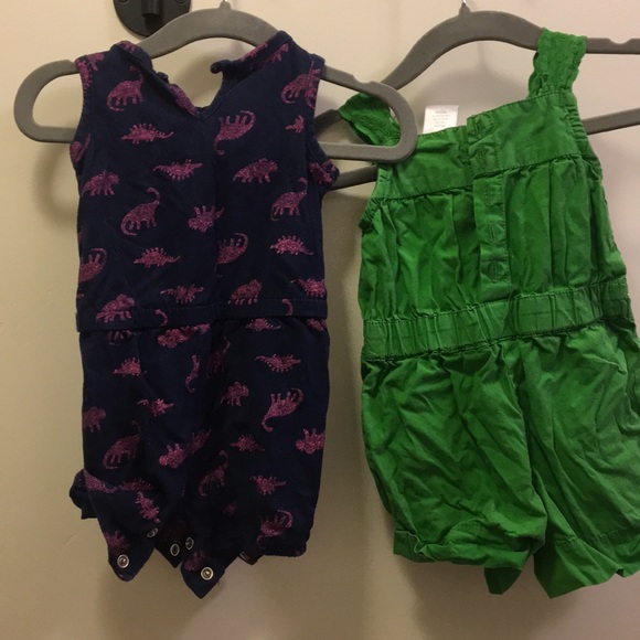 two 3/6M 100% cotton rompers carter's/gymboree - Picture 2 of 6
